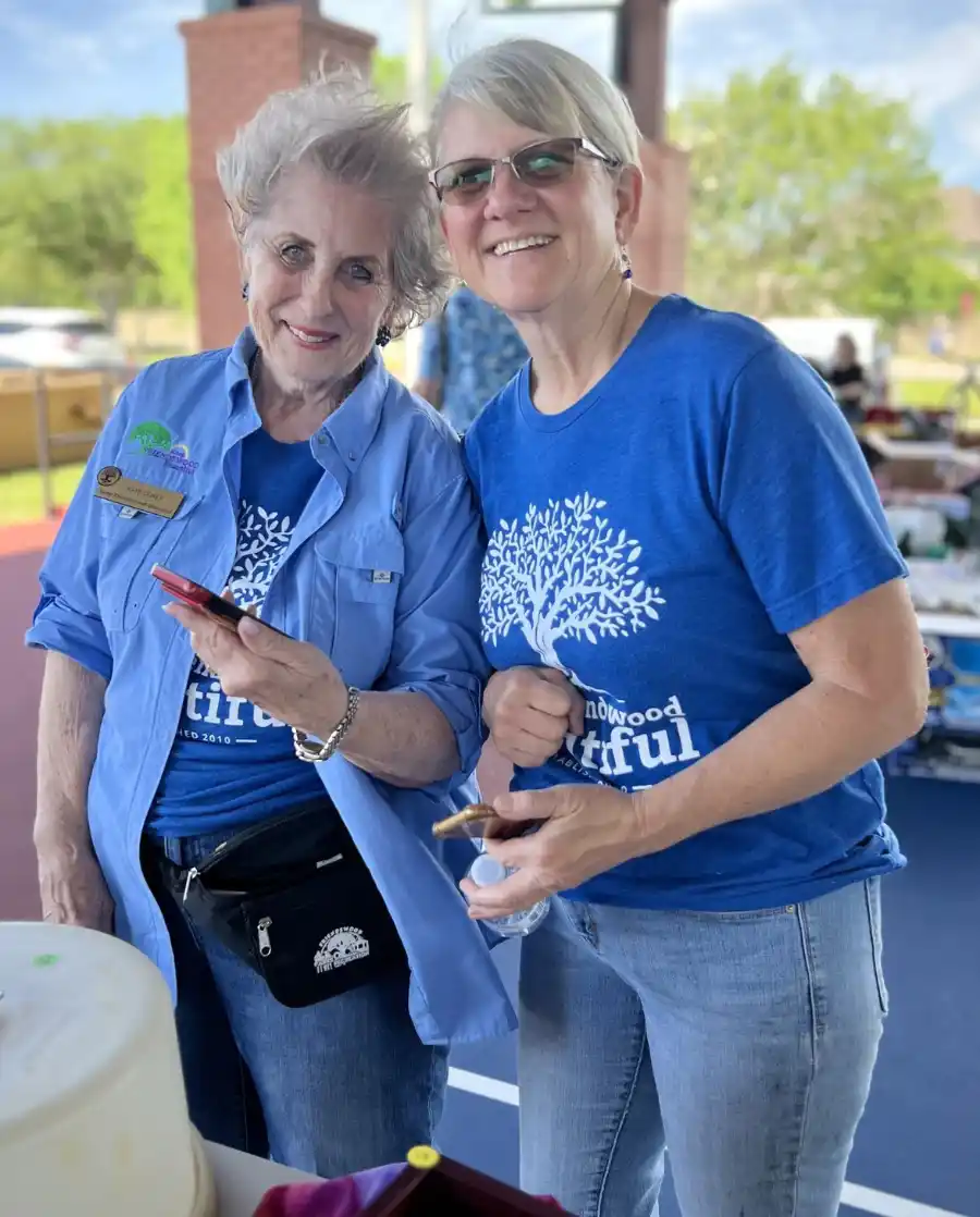 Two senior aged female volunteers